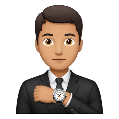 man wearing a black strap watch sticker