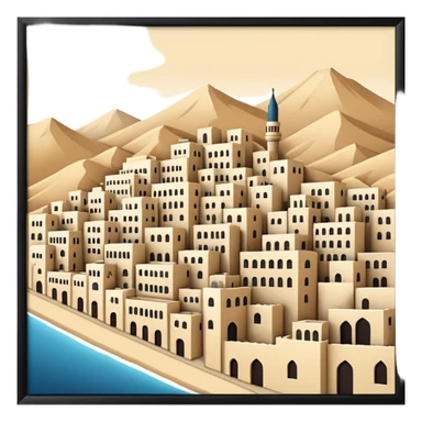 little city and many, small, ordinary, simple, home, Iranian-style, 1980, without frame  sticker