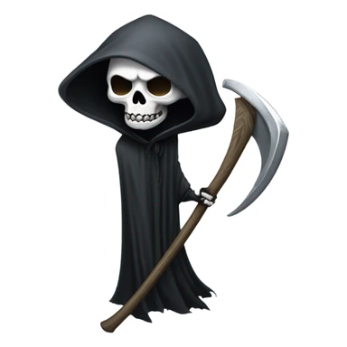 Grim reaper head with scythe sticker