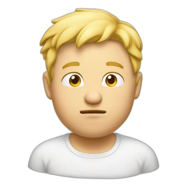 blond fat guy face smell finger sticker
