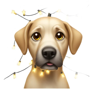 Dog with Christmas lights sticker