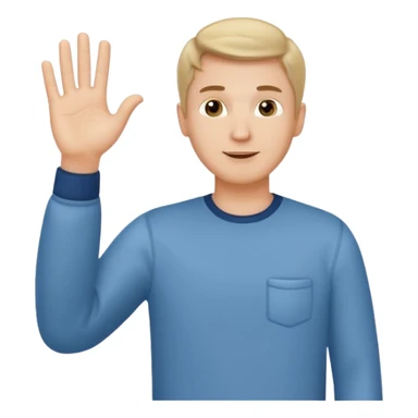 A white man in casual clothes stands and waves his hand in greeting. sticker