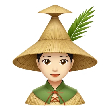 ​Cinematic Realistic Traditional Vietnamese Nón Lá, depicted as a delicately crafted conical hat made of bamboo and palm leaves with subtle texture and natural wear, evoking authentic cultural heritage, please show the hat only sticker