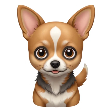 Chihuahua mix with grey, brown, and black fur less fur sticker