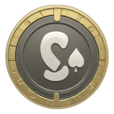 poker coin with a C in the middle sticker