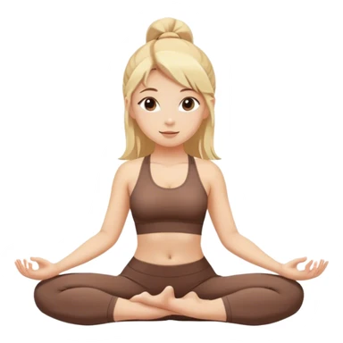 White girl with blonde hair doing yoga brown set sticker