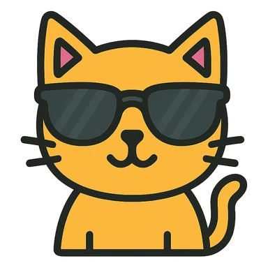 A cat wearing sunglasses sticker