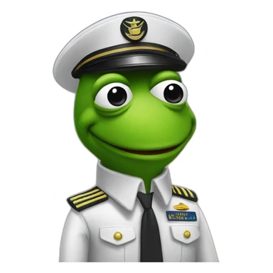 kermit as airline pilot sticker