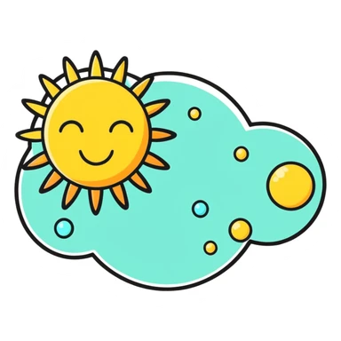 Sun with bubbles sticker