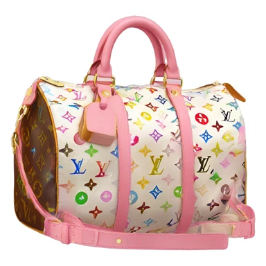 Louis Vuitton speedy bag with pink strap no flowers sticker