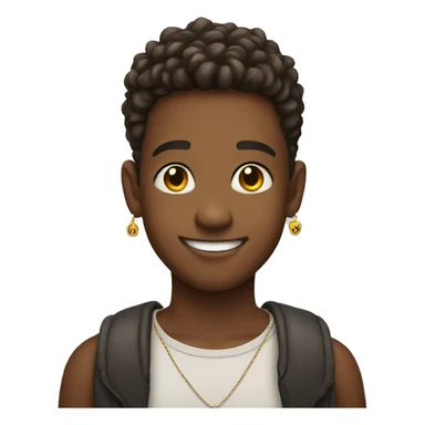 smiling boy with earrings sticker