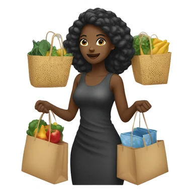 black woman shopping sticker