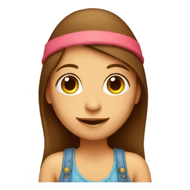 Birthday hat on brown haired hippie girl sticker