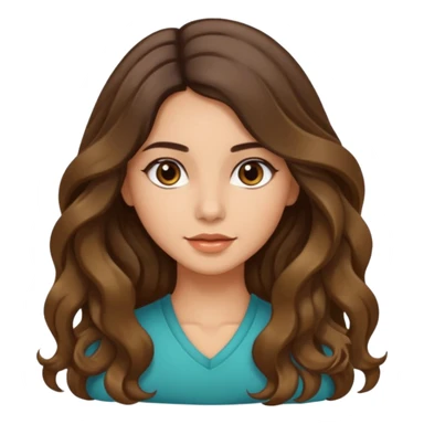 Morena com cabelo ondulado nas pontas  e de pele um pouco bronzeada cabelo grande raiz Lisa sticker