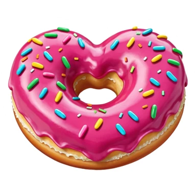 heart with a donut motif sticker