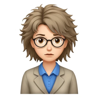 nervous female teacher with messy hair sticker