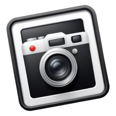 Photography icon, camera lens, photo frame, snapshot in progress, minimalistic style, clean lines, transparent background. sticker