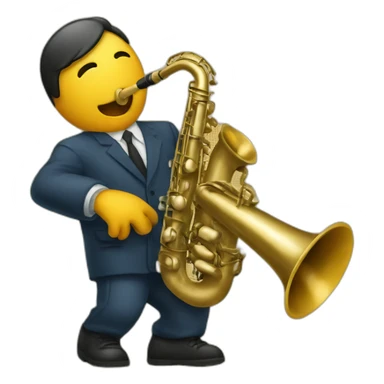 saxophone fighting a trumpet sticker
