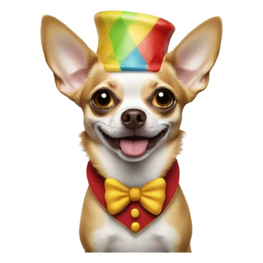 Chihuahua dressed like a clown  sticker