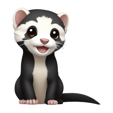 Black and white ferret sticker