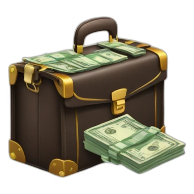 briefcase with money sticker