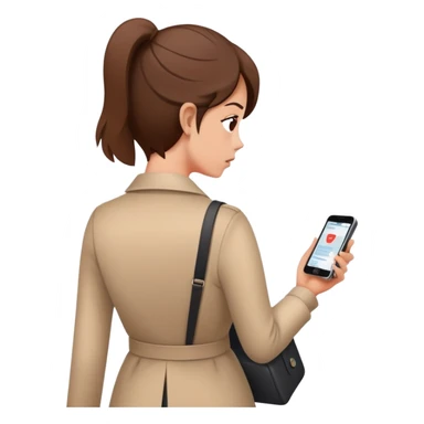 woman walking away from phone with multiple unread message notifications, dismissive expression, turning her back on conversation, phone showing several ignored texts, emotionally detached look sticker