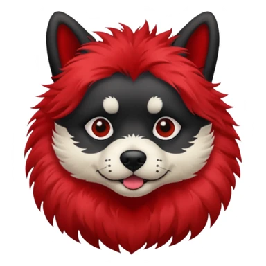 dog with very black tattoed face and red hair sticker