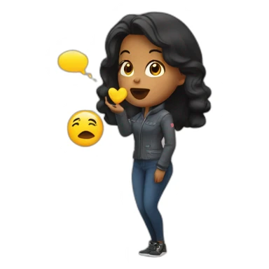 woman blowing kiss sticker