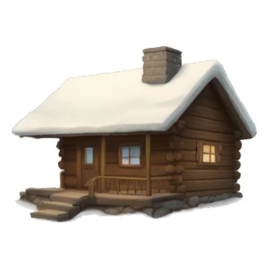 Snowy cabin sticker