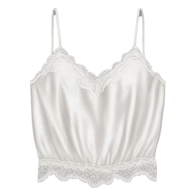 Realistic isolated white lace silk camisole.  sticker