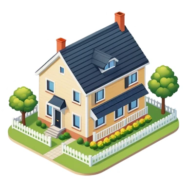duth suburban house isometric exterior view sticker