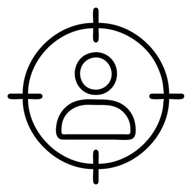 minimalist style person in the center of a target sticker