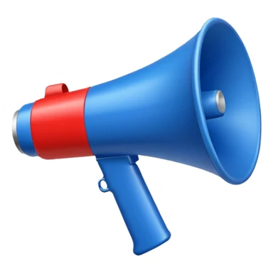 Megaphone in blue (#00A3E0) and red (#F9423A)  sticker