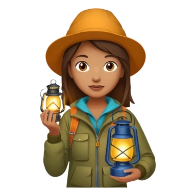 Woman + lantern,Mountain Campers. sticker