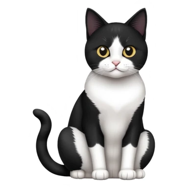 Black and white Devon cat sitting sticker