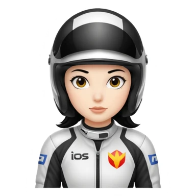 white dirt bike girl with black hair  sticker