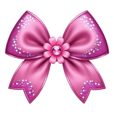 kpop flower bow with glitter sticker