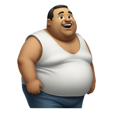 Fat guy shaking his belly  sticker