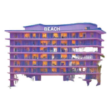 beach hotel miami vibrant colors sticker