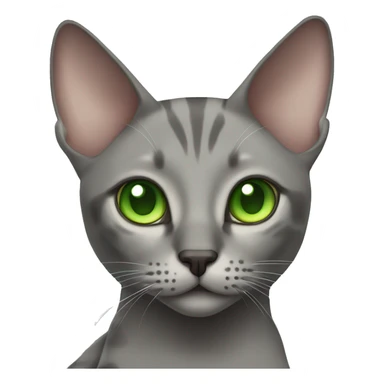 Gray oriental cat with green eyes sticker