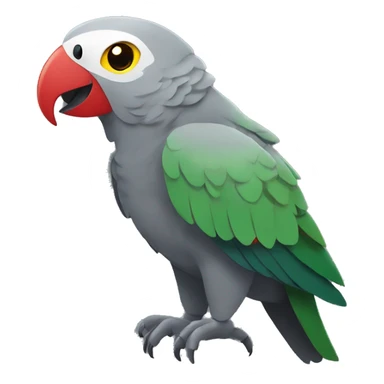grey-green parrot with dark grey wings, yellow head and green chest and red eyes sticker