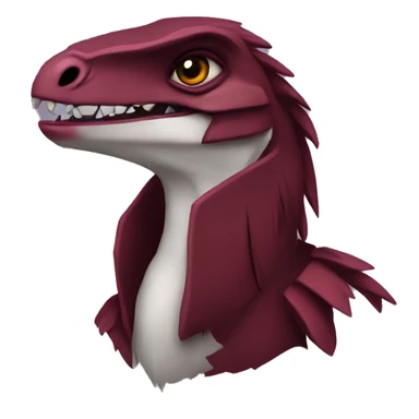 Cool edgy Maroon raptor with darker mane sticker