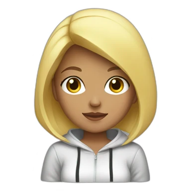 girl short hair blonde hoodie computer sticker