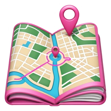 mix pink of a big gps map of the lines sticker