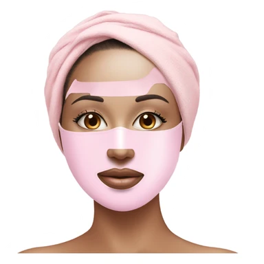 Lady with pastel pink face mask spa beauty full face relaxing sticker