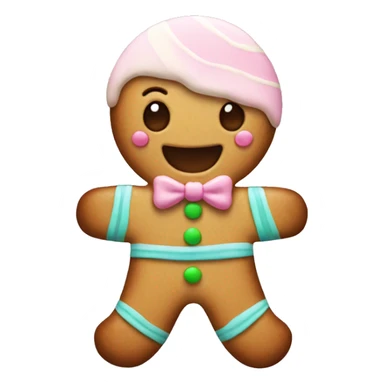 Pastel gingerbread man with the  sticker