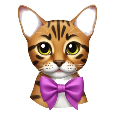 Bengal cat with rad bow sticker