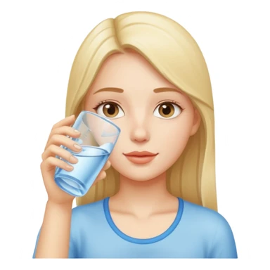 Beautiful girl drink water sticker