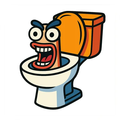exaggerated features skibidi toilet sticker