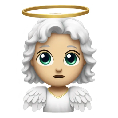 A sad angel with horns sticker